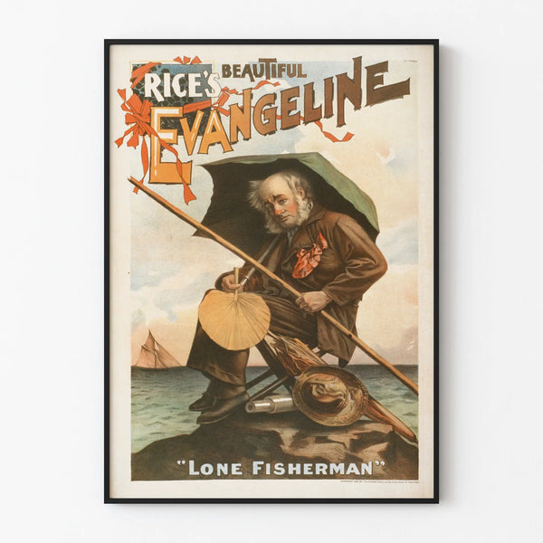 Vintage Poster Rice's Beautiful Evangeline Lone Fisherman