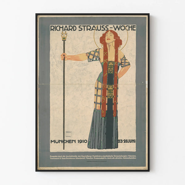Vintage Richard Strauss Poster Munich Week 1910 Wall Decoration