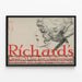 Vintage Richards poster with stylized female profile — framed artwork on a wall