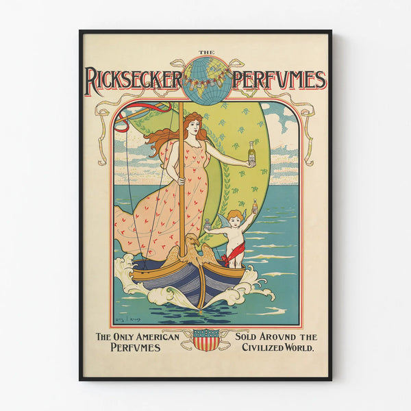 Vintage Ricksecker Perfumes Poster – Elegant Wall Decoration