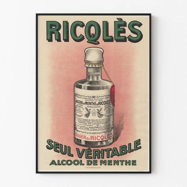 Vintage Poster of Ricqlès Mint Alcohol – Retro Wall Decoration