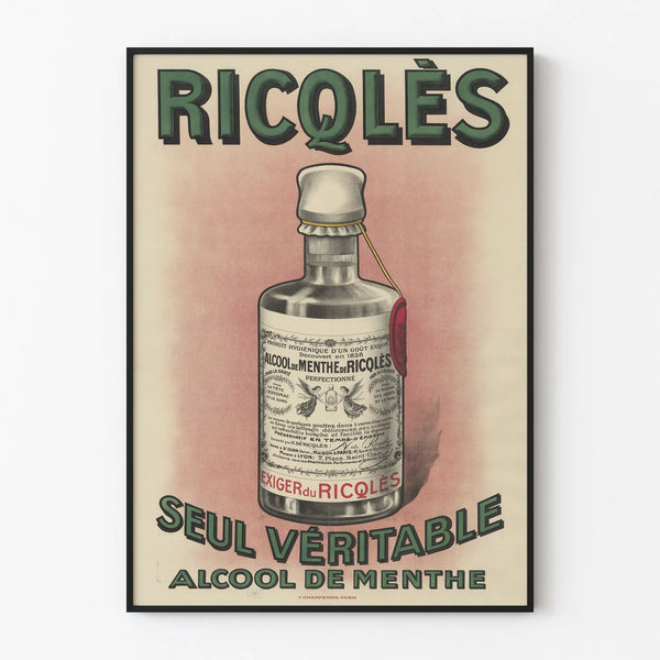 Vintage Ricqlès Mint Alcohol Poster Wall Decoration