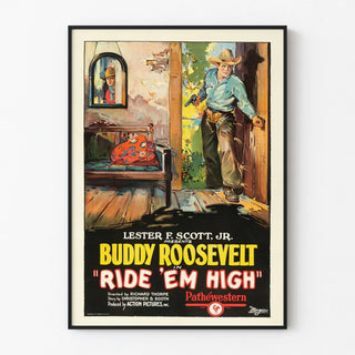 Vintage Western Poster Ride 'Em High Buddy Roosevelt
