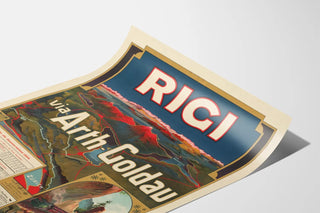 Vintage Rigi via Arth-Goldau Poster – Map and Schedule 1904