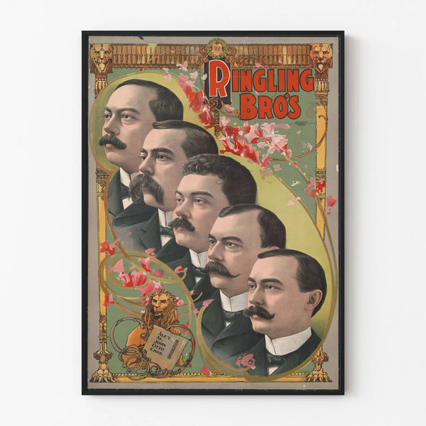 Vintage Poster of Ringling Bros Illustrated Portraits