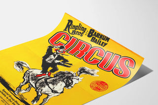 Vintage yellow and red Ringling Bros and Barnum & Bailey Circus poster