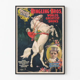 Vintage poster of Ringling Bros World’s Greatest Shows - Madam Ada Castello and Jupiter
