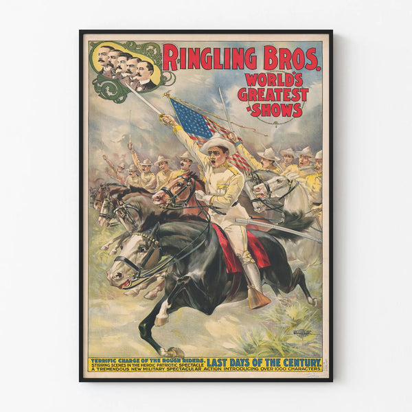 Vintage poster Ringling Bros World's Greatest Shows - Historic equestrian wall decoration