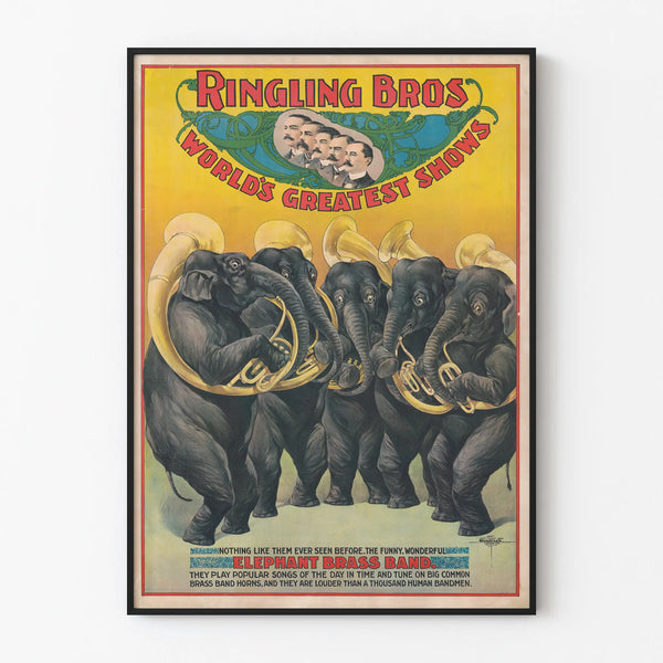 Vintage Poster Ringling Bros Elephant Brass Band