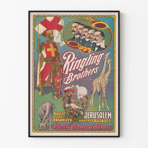 Vintage Poster of Ringling Brothers - Jerusalem and the Crusades