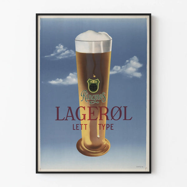 Vintage Lagerøl Ringnes Beer Poster