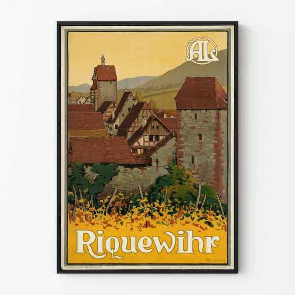 Vintage Poster of Riquewihr Alsatian Village