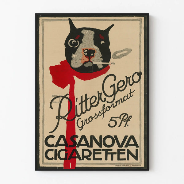 Vintage Ritter Gero Casanova Cigarettes Poster Wall Decoration