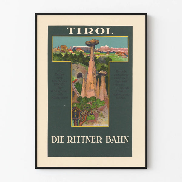 Vintage Poster Die Rittner Bahn Tirol - Retro Wall Decoration
