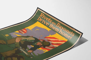 Vintage poster Rivets are Bayonets - American military poster