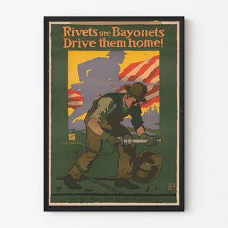 Vintage poster Rivets are Bayonets - American military poster