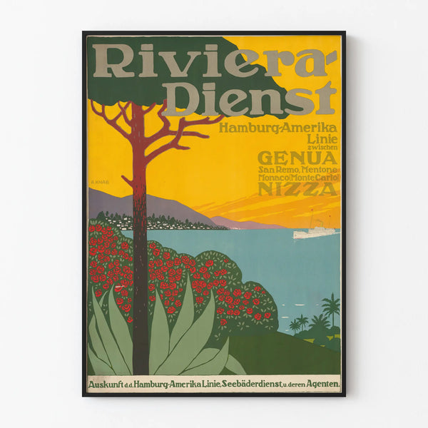 Vintage Riviera Dienst Poster – Wall Decoration for Travel and Sea Mediterranean