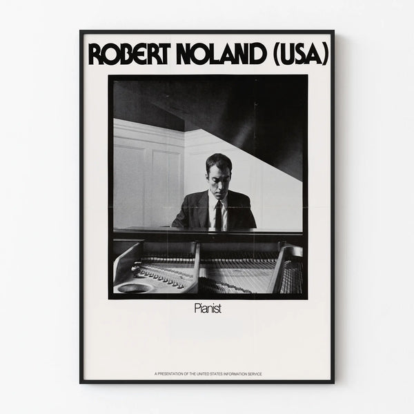 Poster of Robert Noland, American pianist in black and white