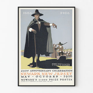 Vintage poster celebrating the 250th anniversary of Newark 1916