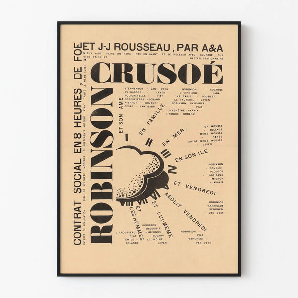 Vintage typographic poster of Robinson Crusoe