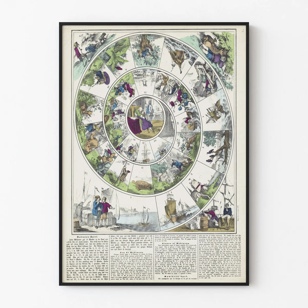 Vintage Poster of Robinson Crusoe for Wall Decoration