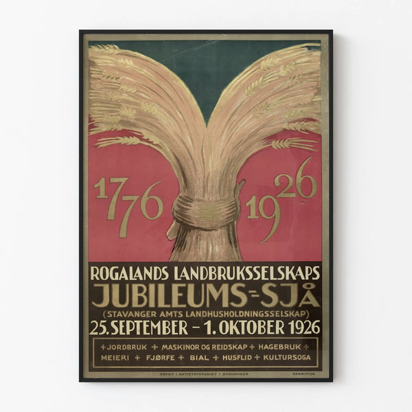 Retro Poster Rogalands Landbruksselskaps Jubilee 1926