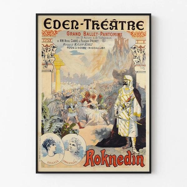 Vintage Poster of the Grand Ballet-Pantomime Roknedin - Theater Wall Decoration