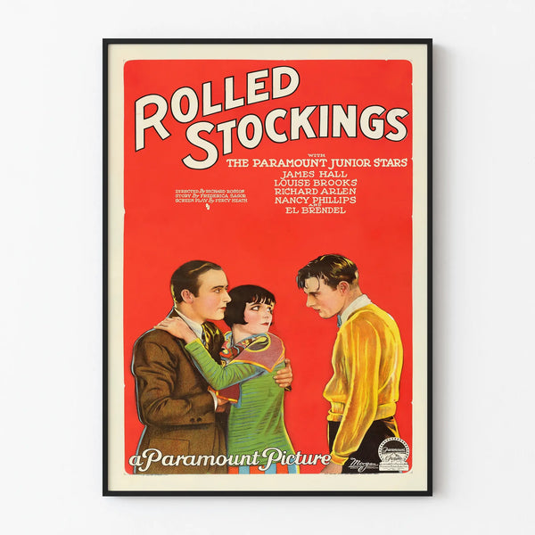 Vintage film poster Rolled Stockings - Retro cinema wall decoration