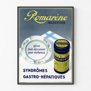 Vintage Romarène advertising poster – Gastro-hepatic syndromes