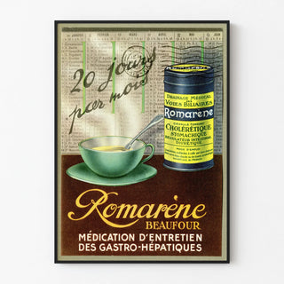 Vintage Romarène Poster for Gastro-Hepatic Medication