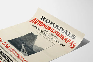 Vintage poster Romsdals Automobilselskap A/S