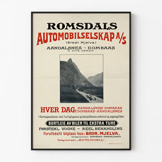 Vintage poster Romsdals Automobilselskap A/S