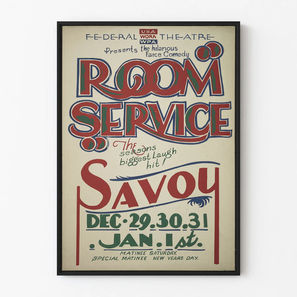 Vintage poster wall decoration theater Room Service