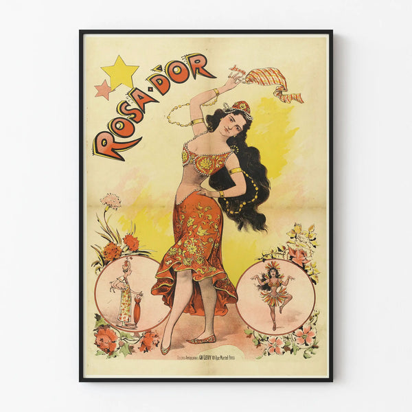 Vintage poster Rosa d'Or elegant wall decoration