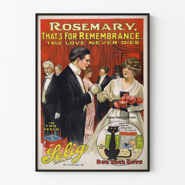 Vintage poster Rosemary That's For Remembrance - Retro wall decoration