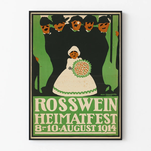 Vintage poster Rosswein Heimatfest 1914 wall decoration