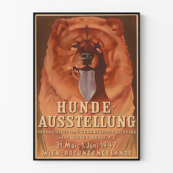 Vintage dog exhibition poster 1947 in Vienna