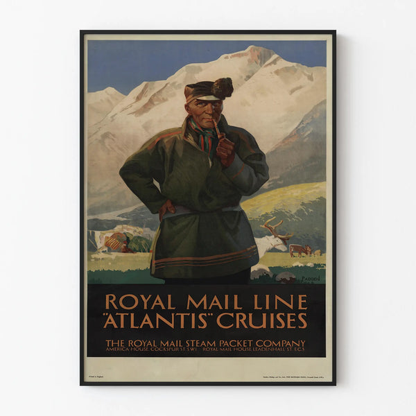 Vintage Royal Mail Line Atlantis Cruises Poster for Wall Decoration