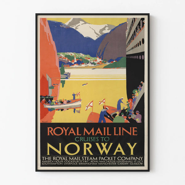 Vintage Poster of Royal Mail Line Cruises in Norway