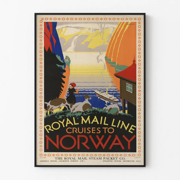 Vintage Poster of Royal Mail Line Cruises in Norway