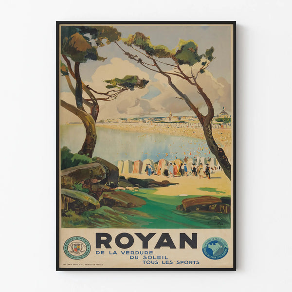 Vintage Royan Beach Poster - Nature and Sports Wall Decoration