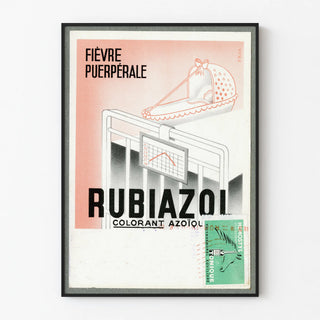 Vintage Rubiazol Advertising Poster for Azoic Dye