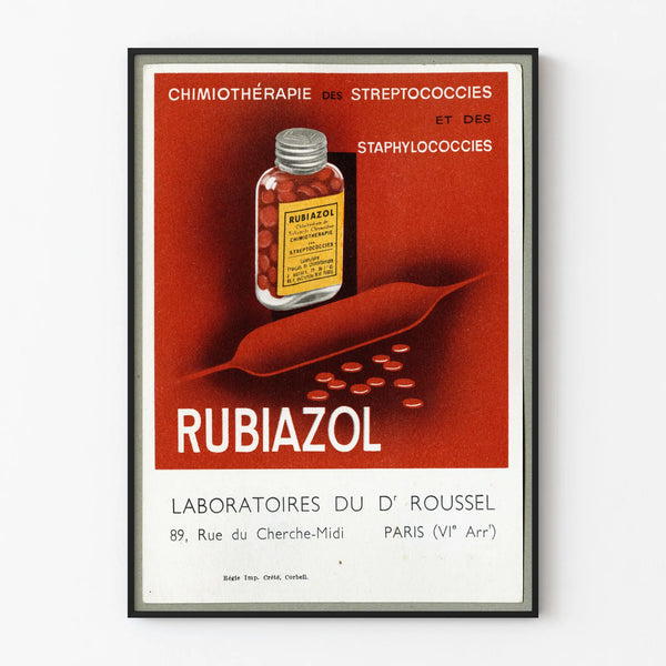 Vintage Rubiazol Poster - Retro Medical Wall Decoration