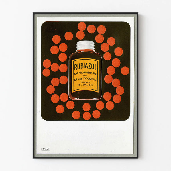 Vintage poster Rubiazol chemotherapy streptococci
