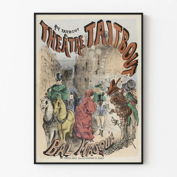 Vintage Poster of Taitbout Theatre Masquerade Ball