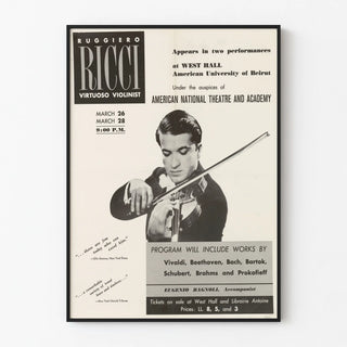 Vintage Poster of Ruggiero Ricci, Virtuoso Violinist