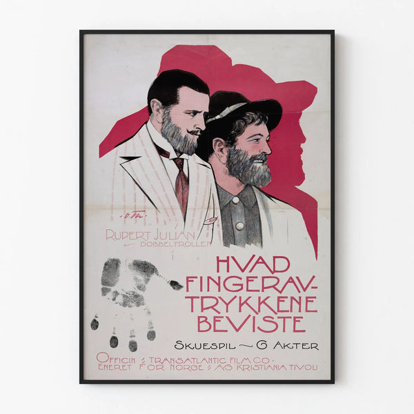 Vintage poster Hvad Fingeravtrykkene Beviste for wall decoration
