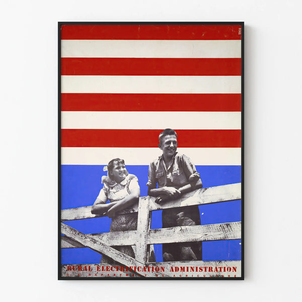 Vintage Poster of the Rural Electrification Administration for Wall Decoration