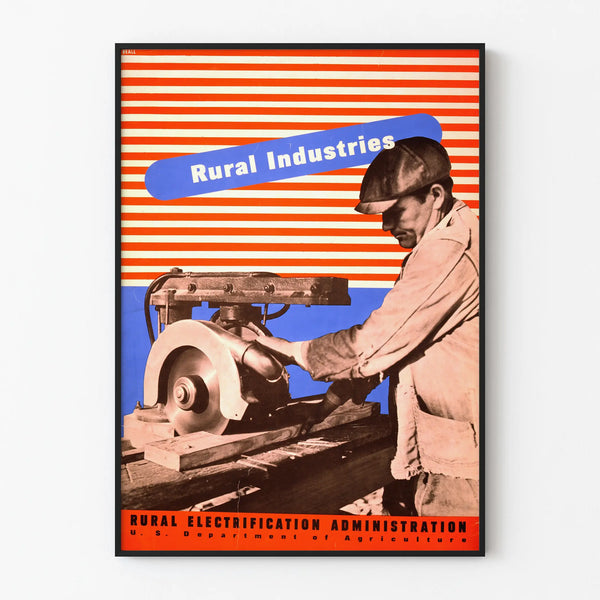 Vintage Rural Industries Poster - Industrial Wall Decoration