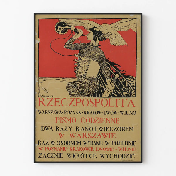 Vintage Poster Rzeczpospolita Daily Newspaper Decorative